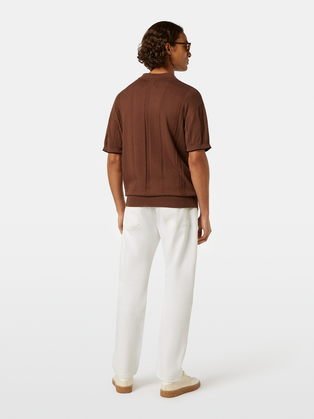Relaxed fit knitted polo