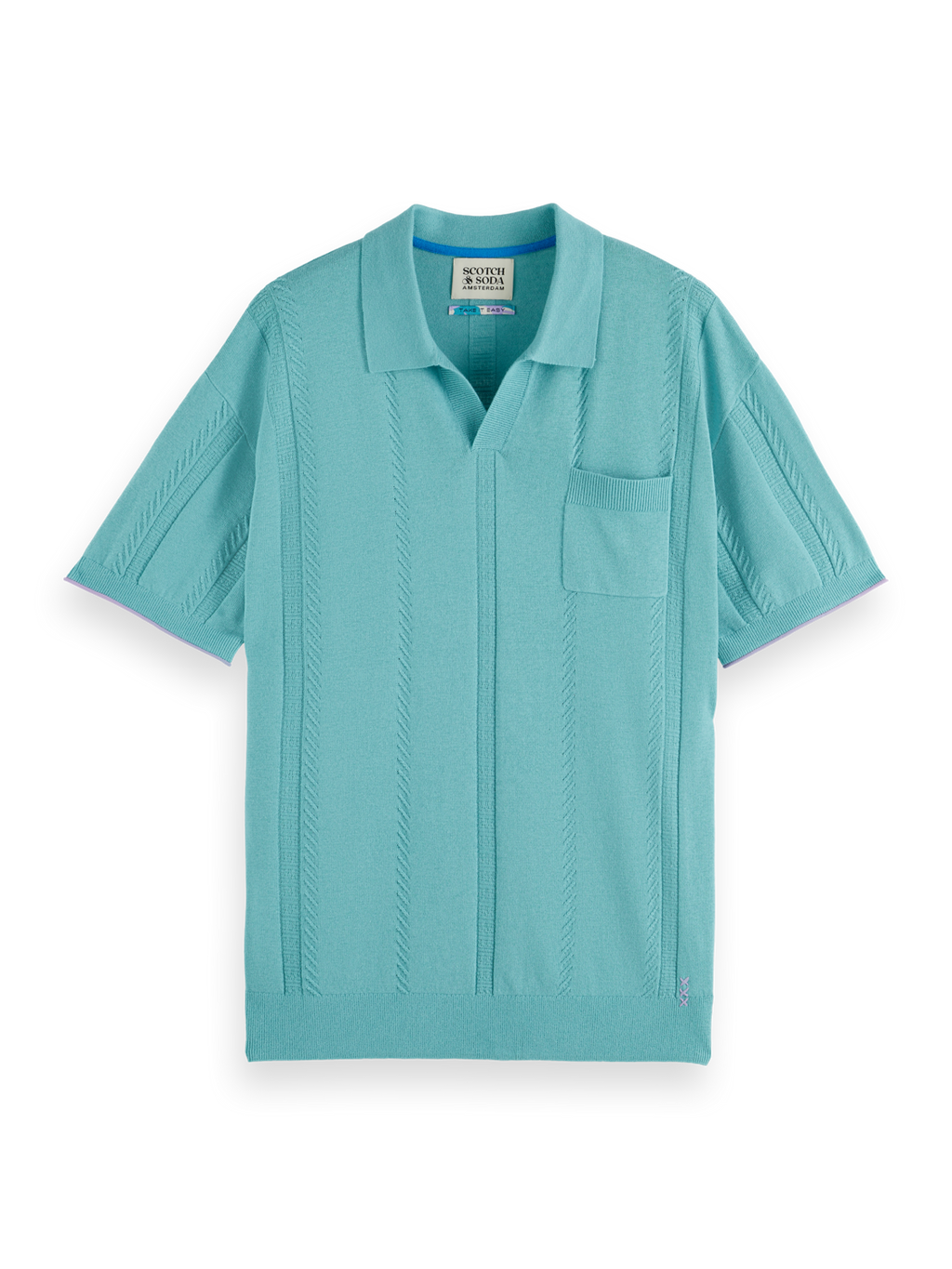 Relaxed fit knitted polo