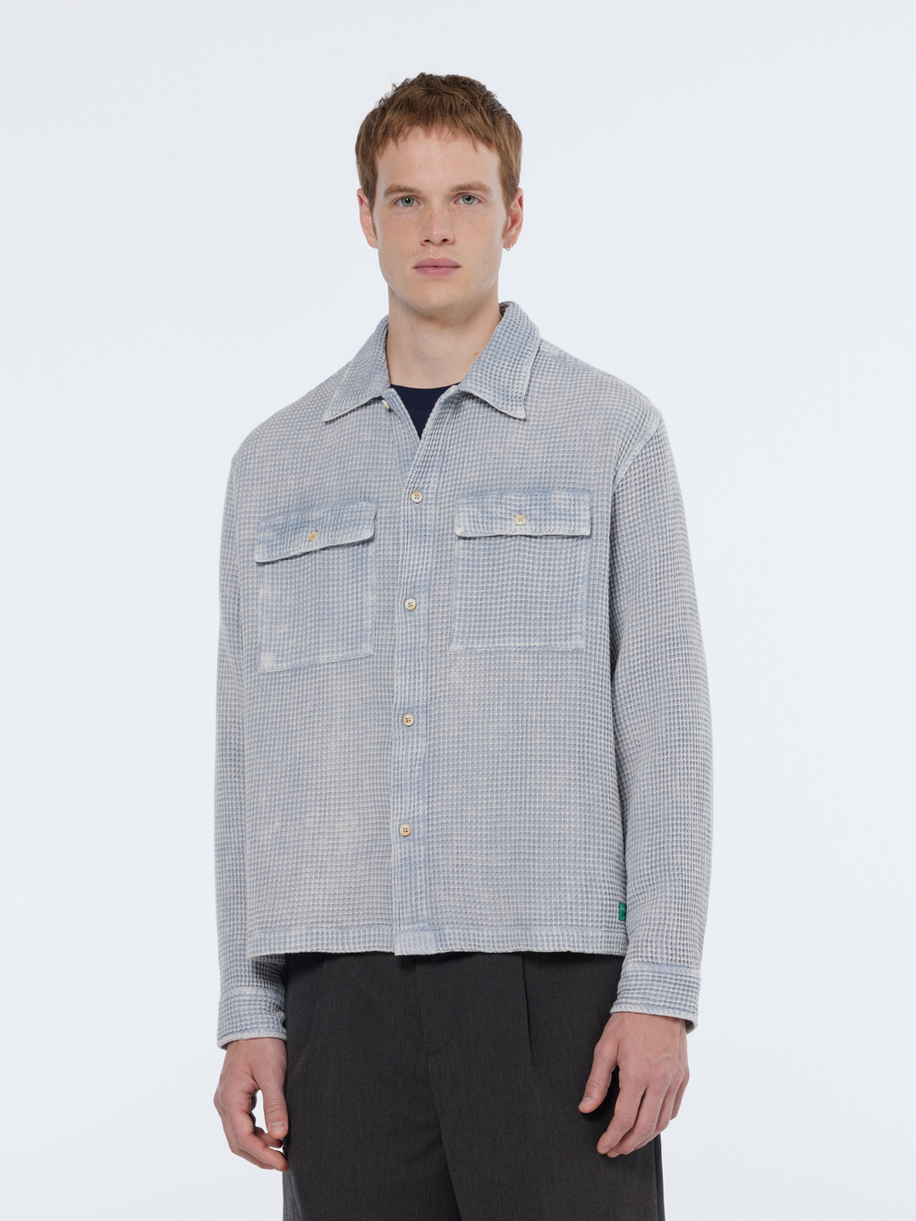 Regular over-dyed waffle shirt