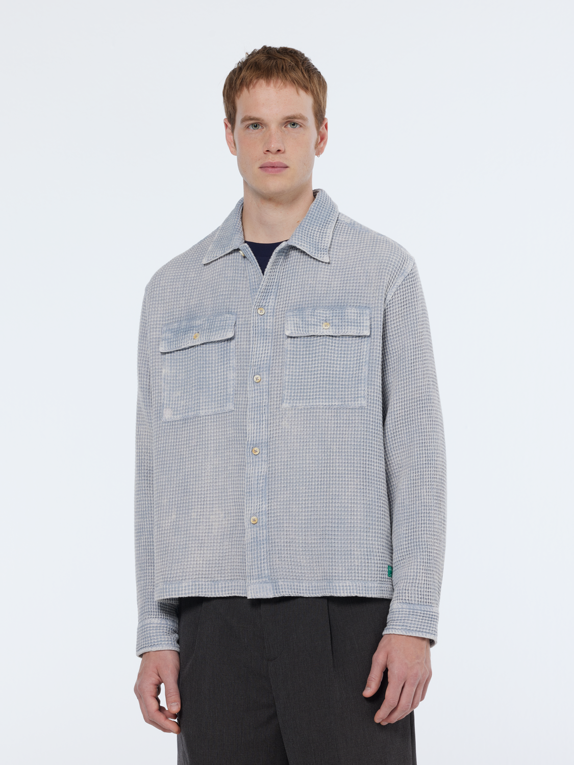 Regular over-dyed waffle shirt