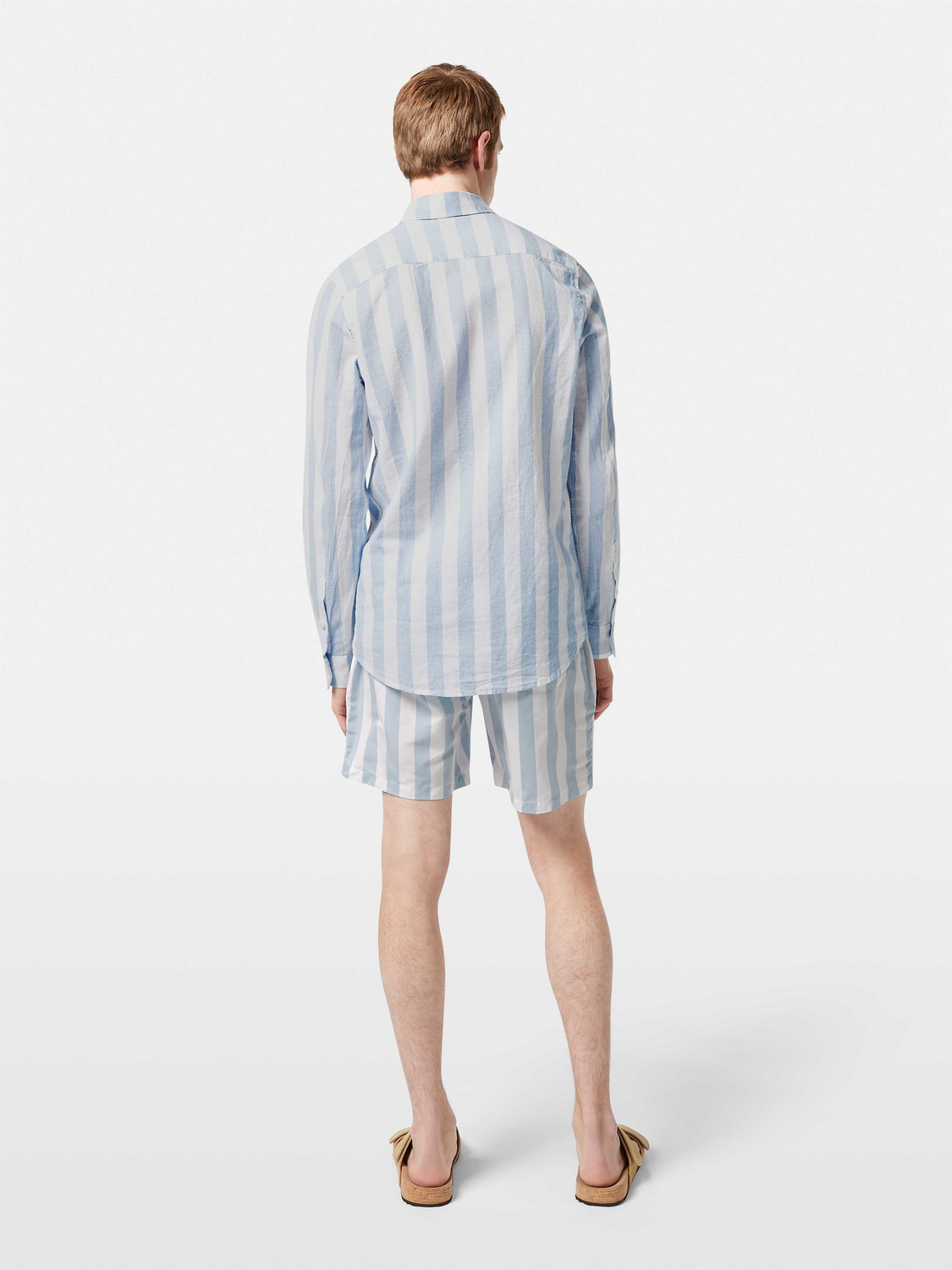 linen blend striped shirt