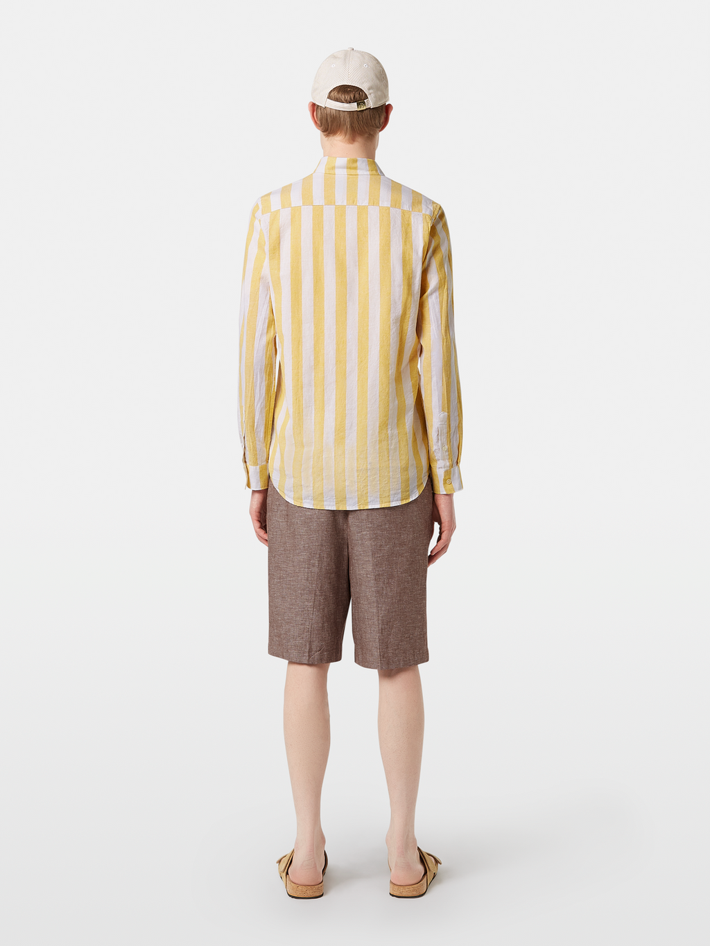 linen blend striped shirt