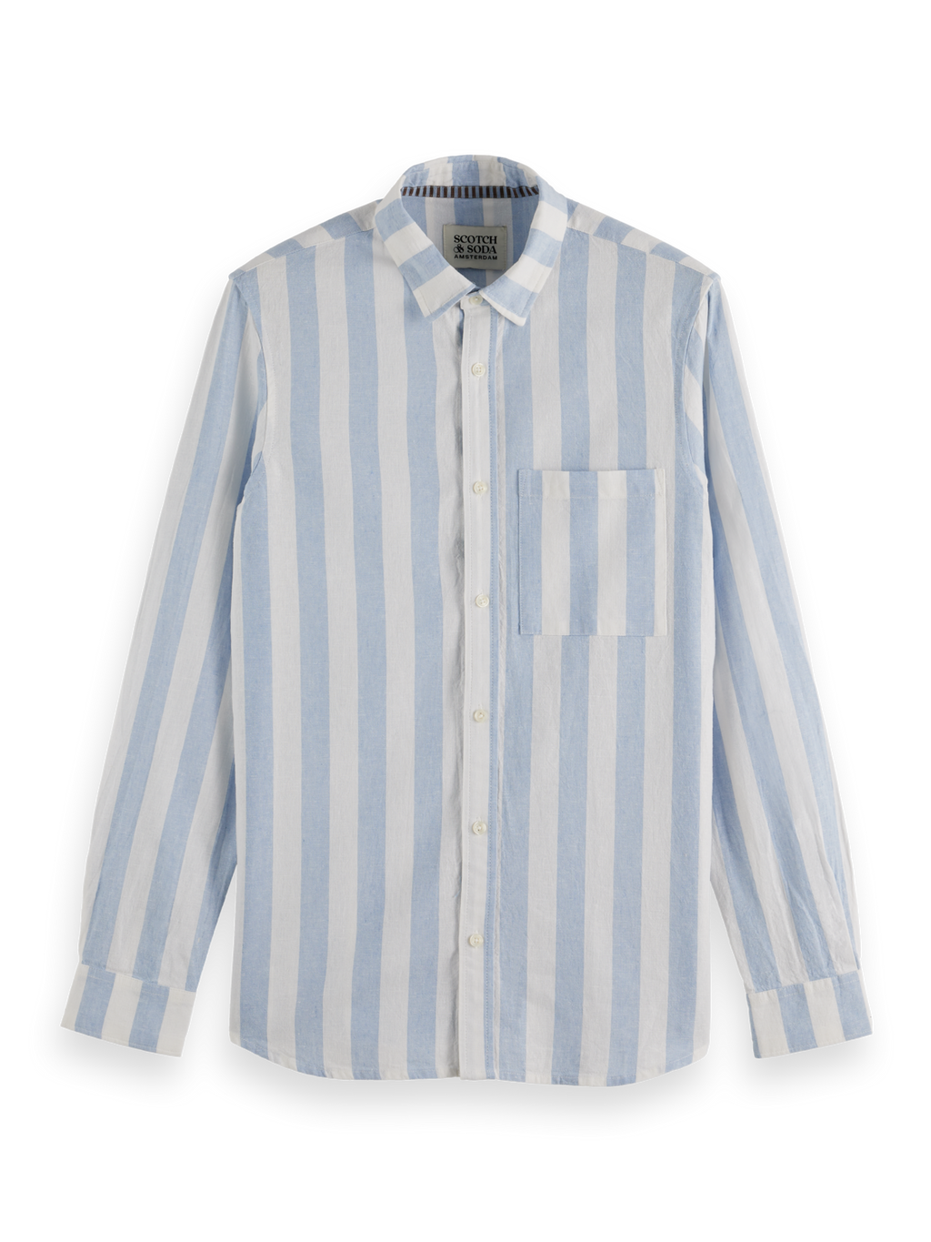 linen blend striped shirt