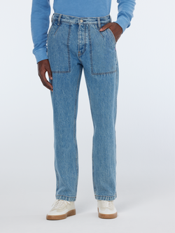 The Verve straight workwear pant in washed denim  Lakehouse