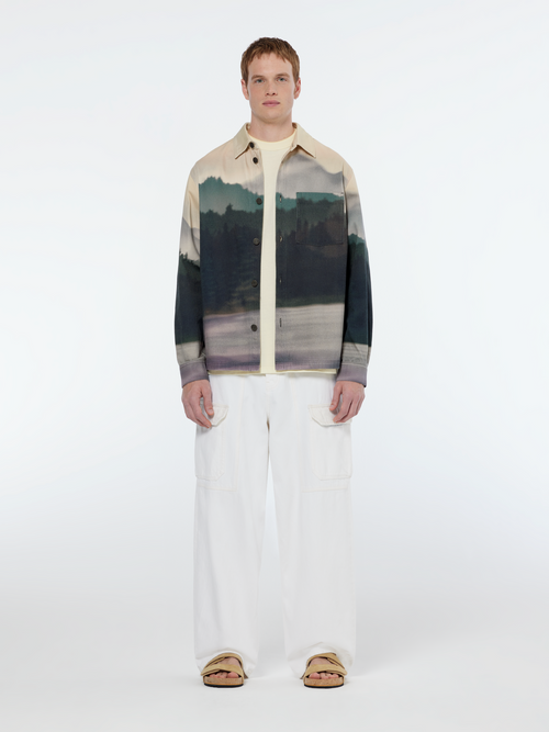 Relaxed fit printed twill overshirt