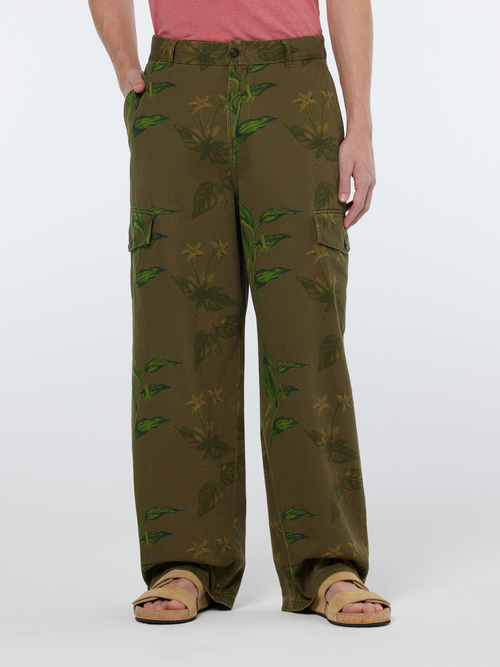 Daze - Structured printed  wide fit cargo pant