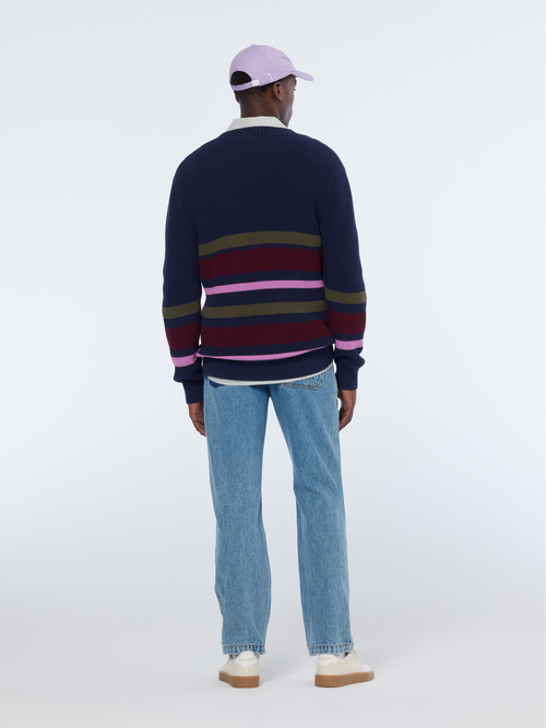 Striped regular fit v-neck pullover