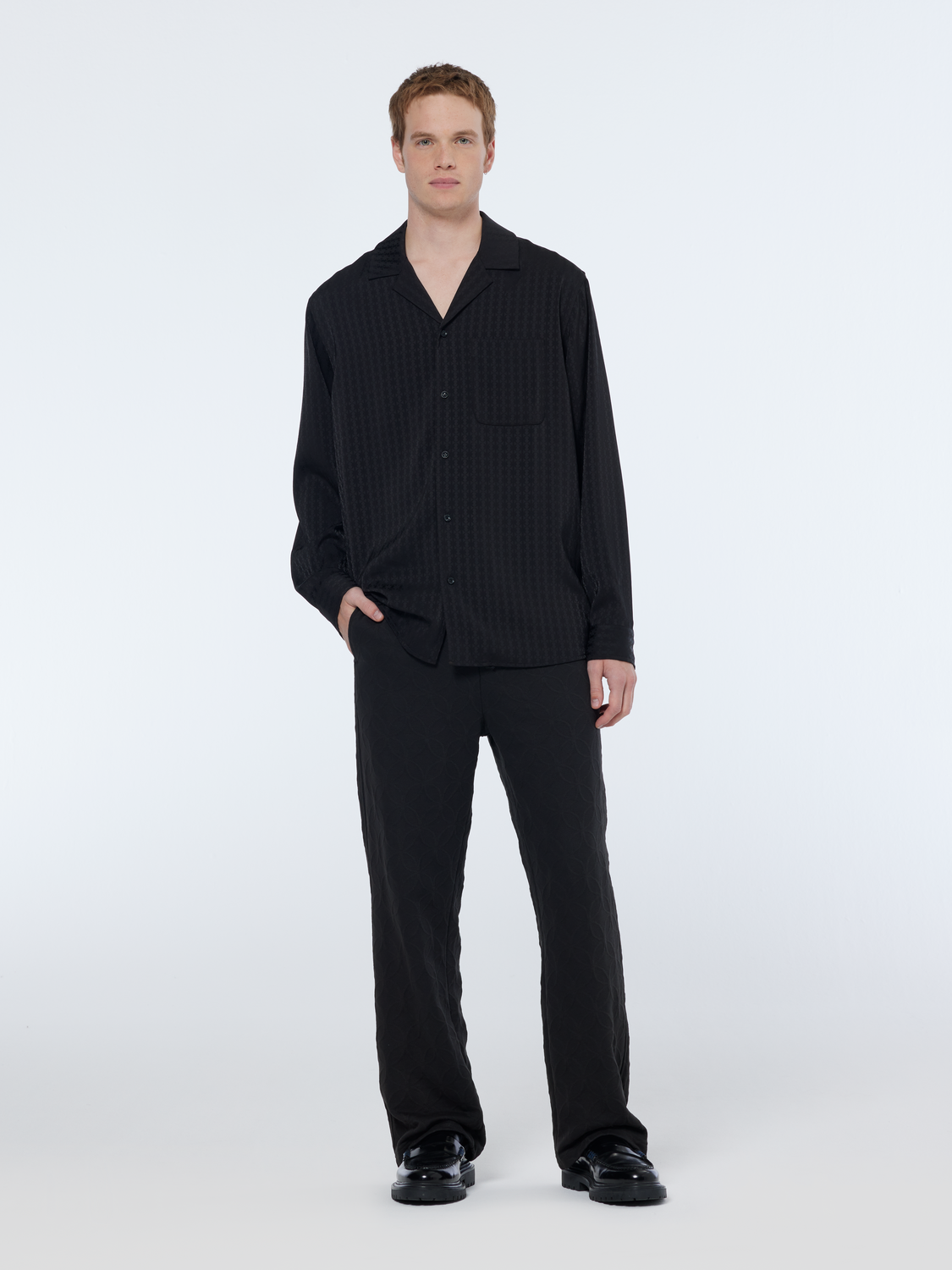 Jacquard Terry Relaxed Straight Sweatpants