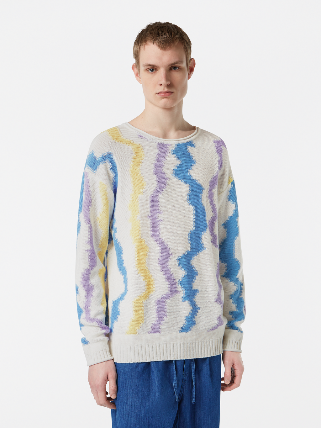 Luna striped dropped shoulder jumper