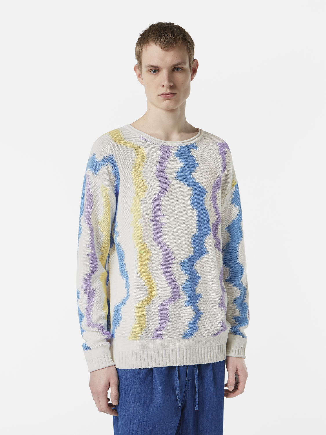 Luna striped dropped shoulder jumper