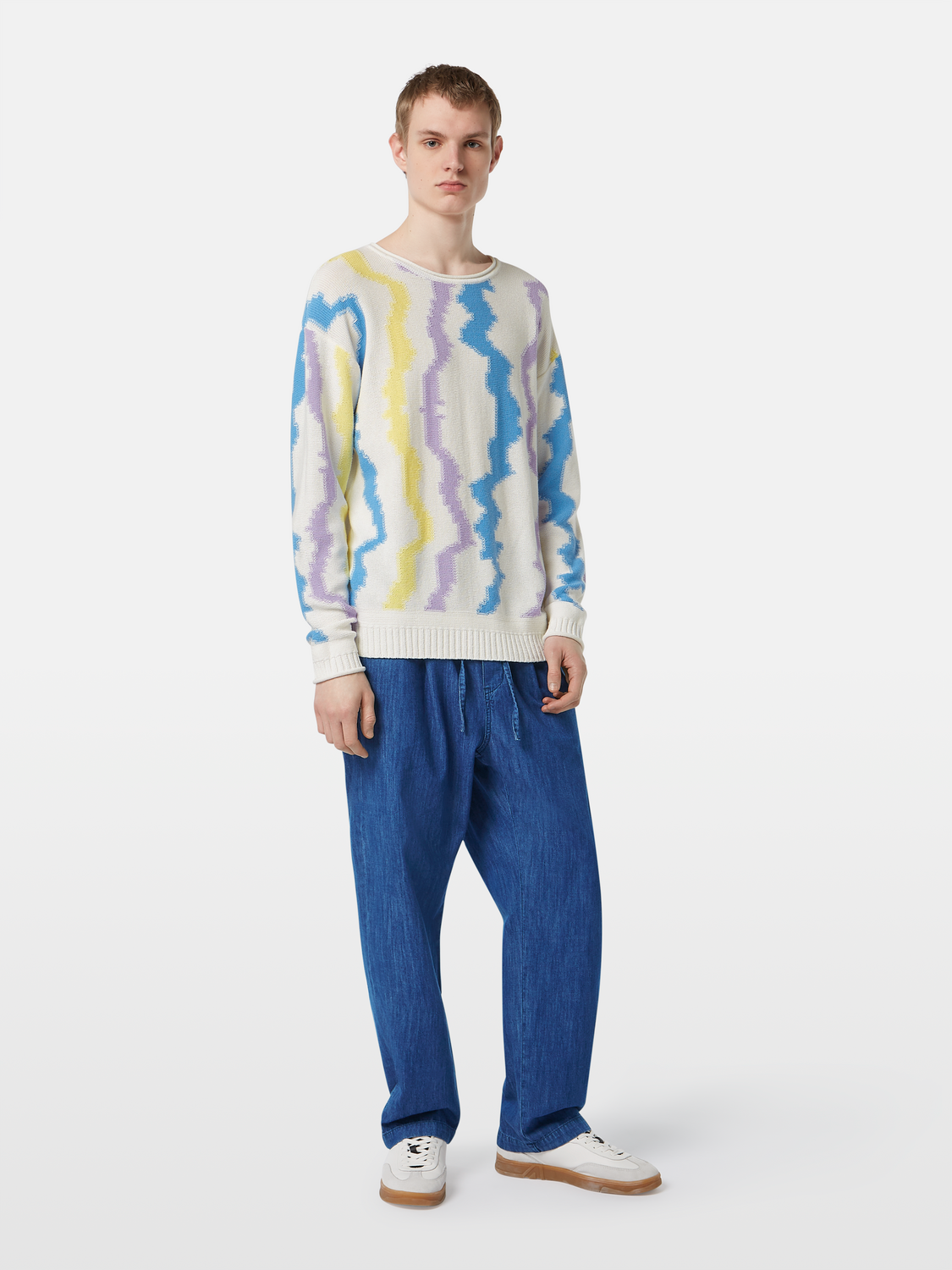 Luna striped dropped shoulder jumper