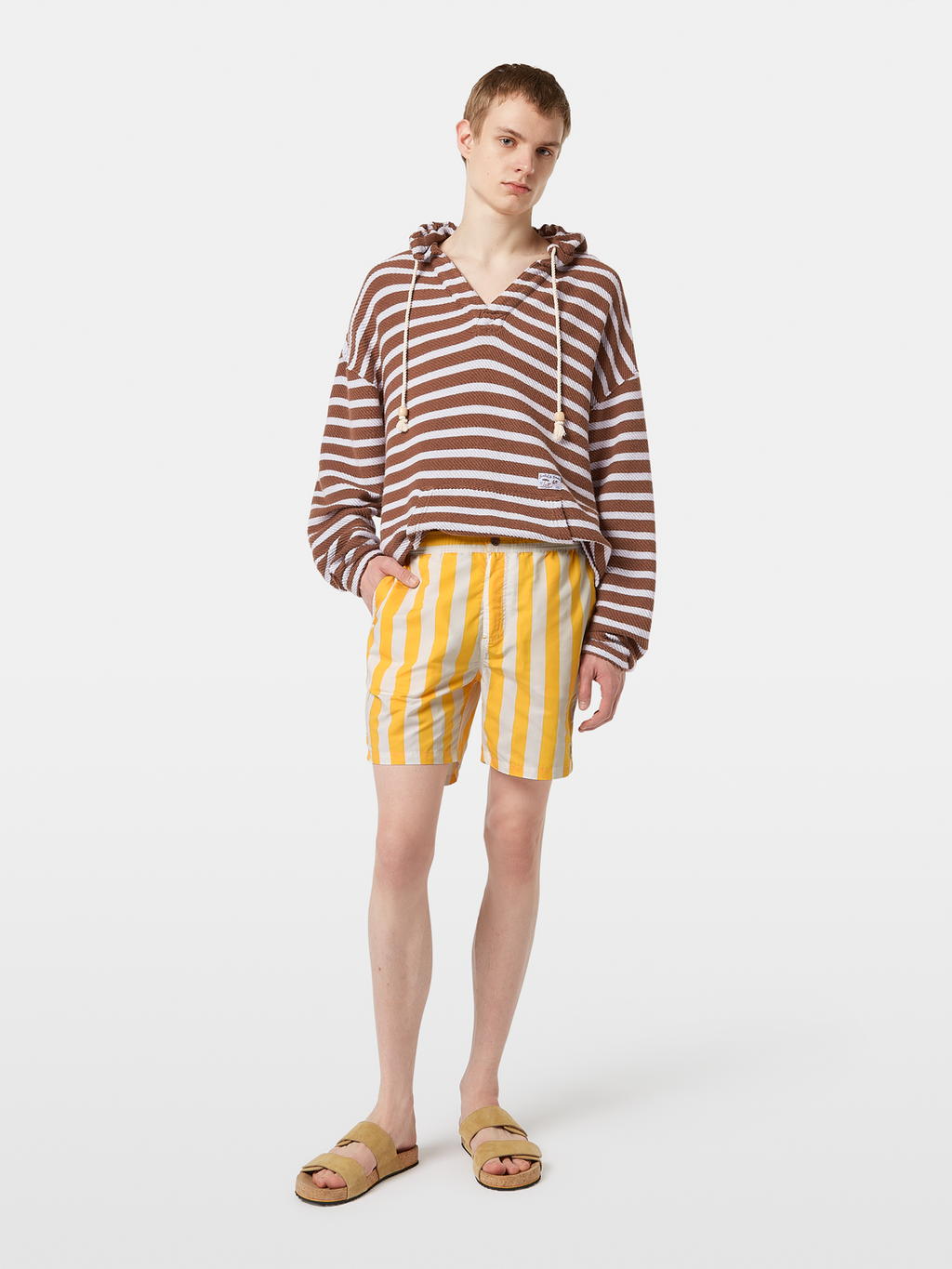 Striped swim shorts