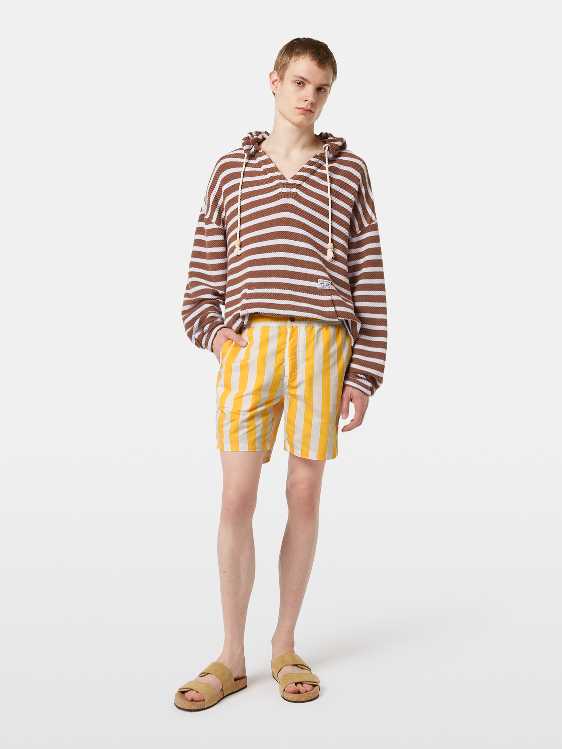 Striped swim shorts