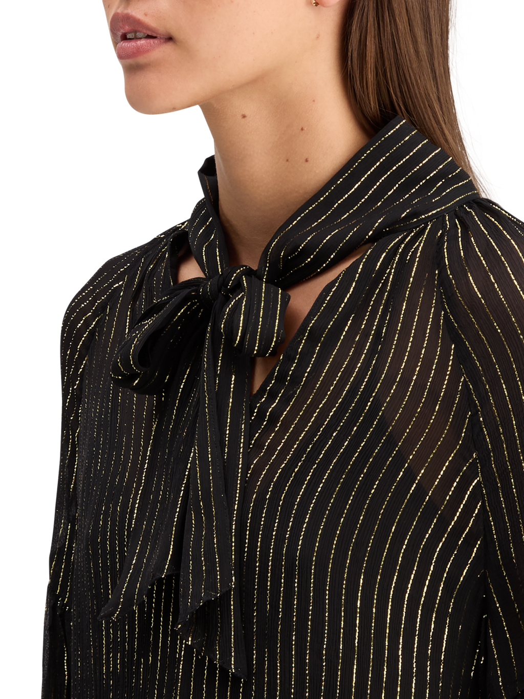 LUREX TOP WITH BOW NECK