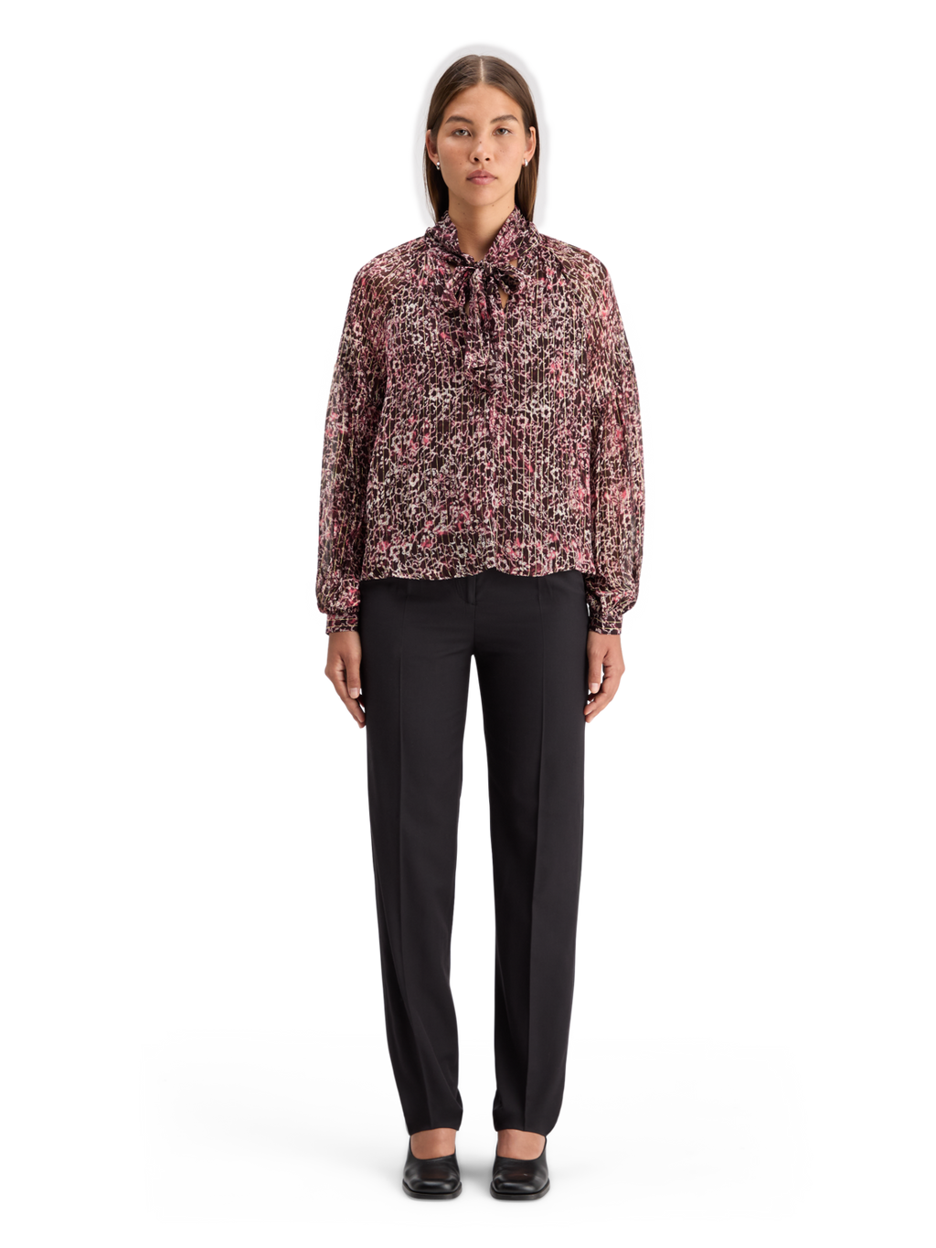 LUREX TOP WITH BOW NECK