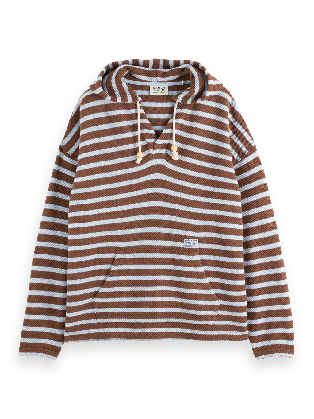 striped terry hoodie