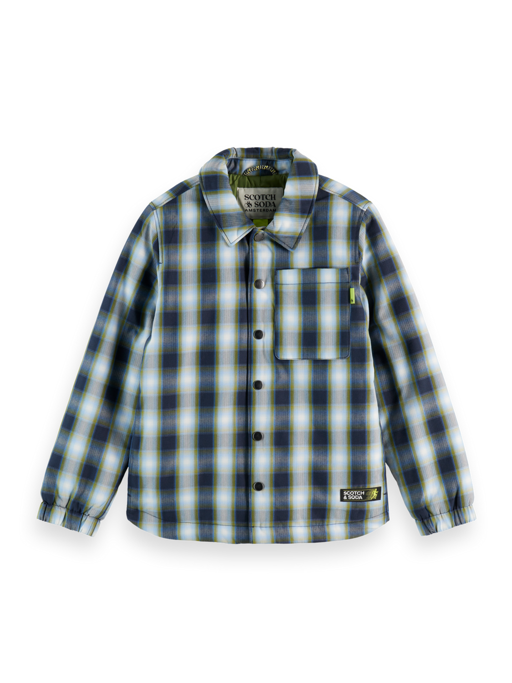 Boys Padded checked shirt jacket