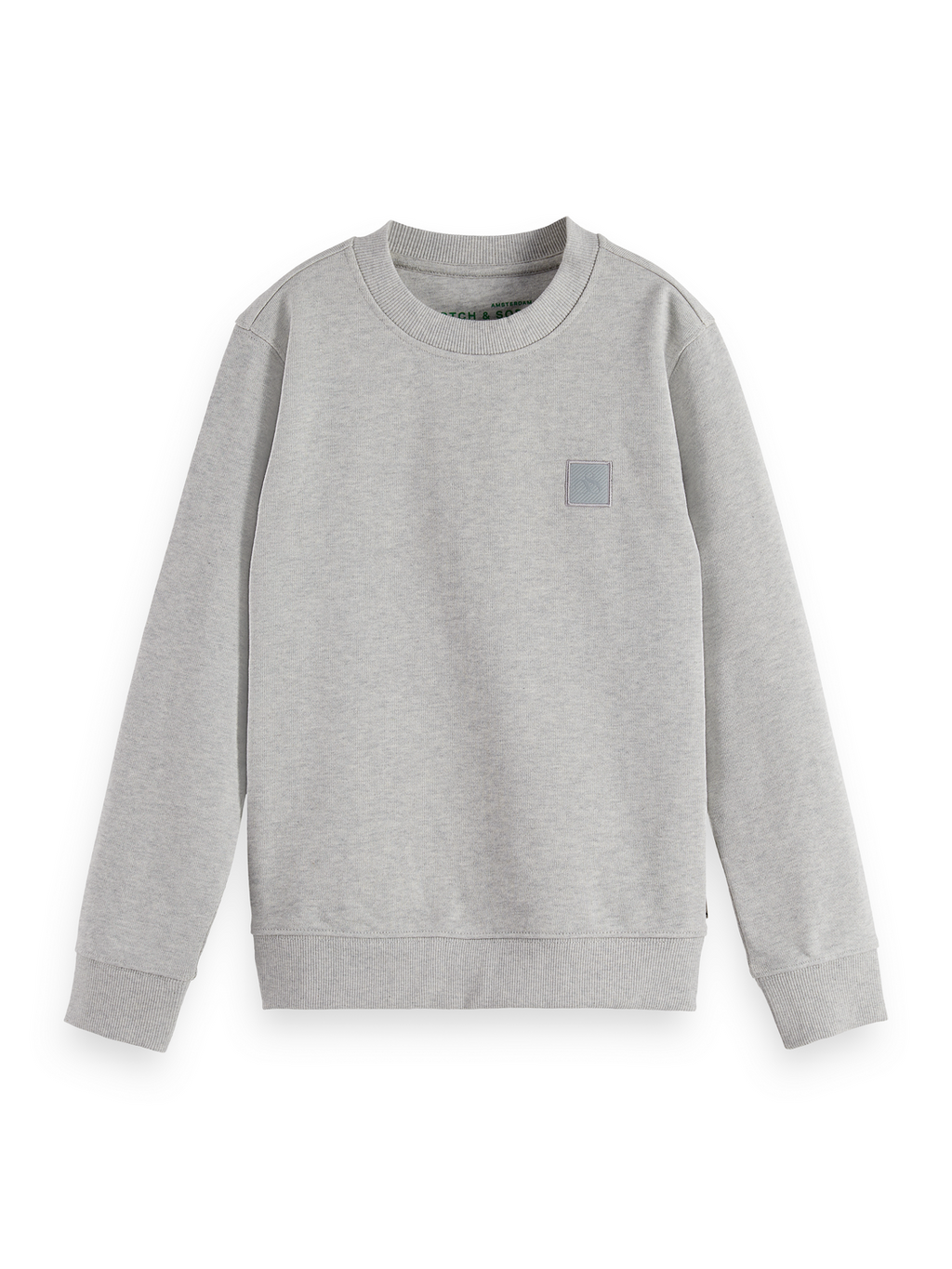 Boys Essentials Regular logo badge crewneck sweatshirt - GREY MELANGE