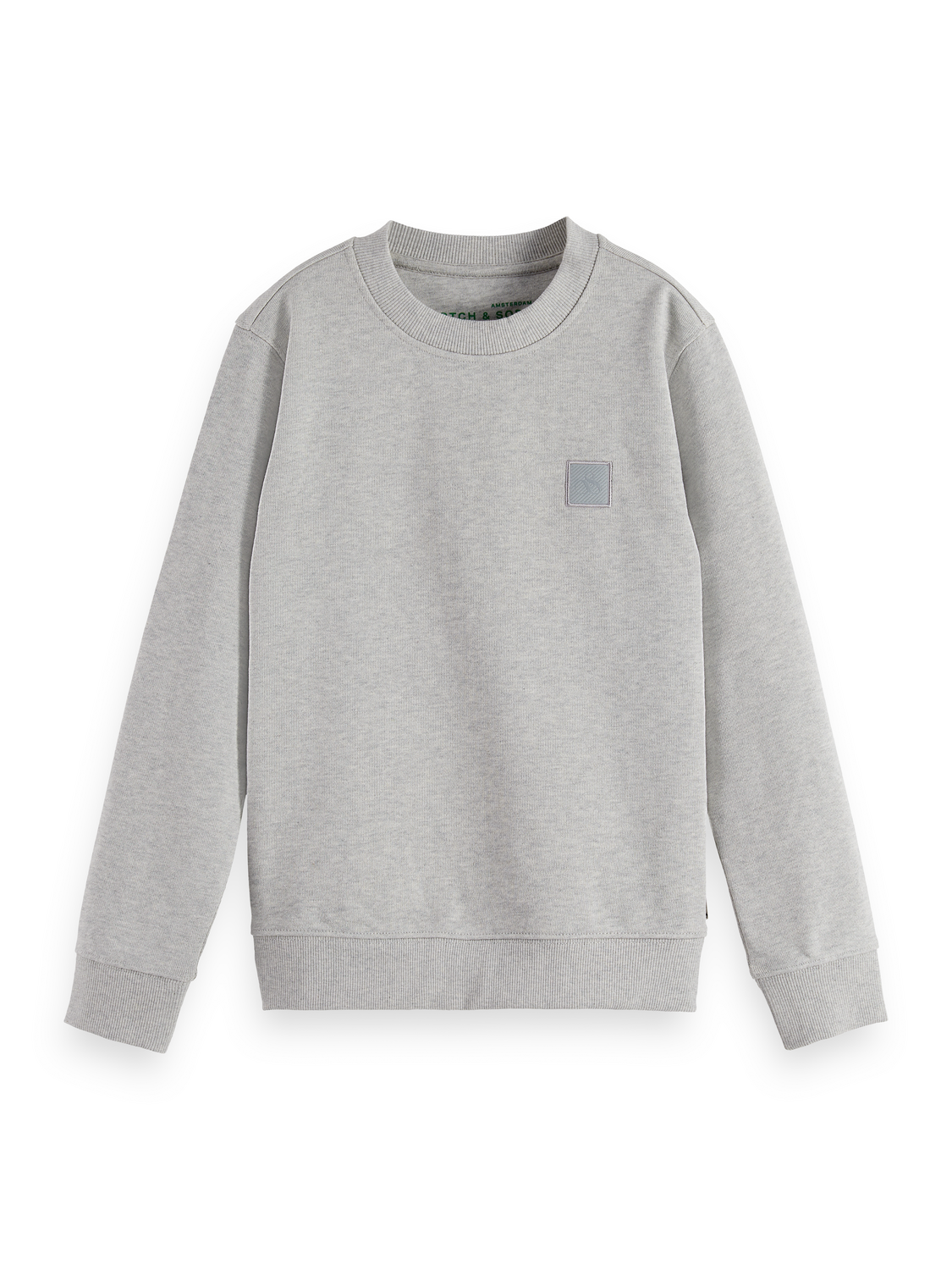 Boys Essentials Regular logo badge crewneck sweatshirt - GREY MELANGE