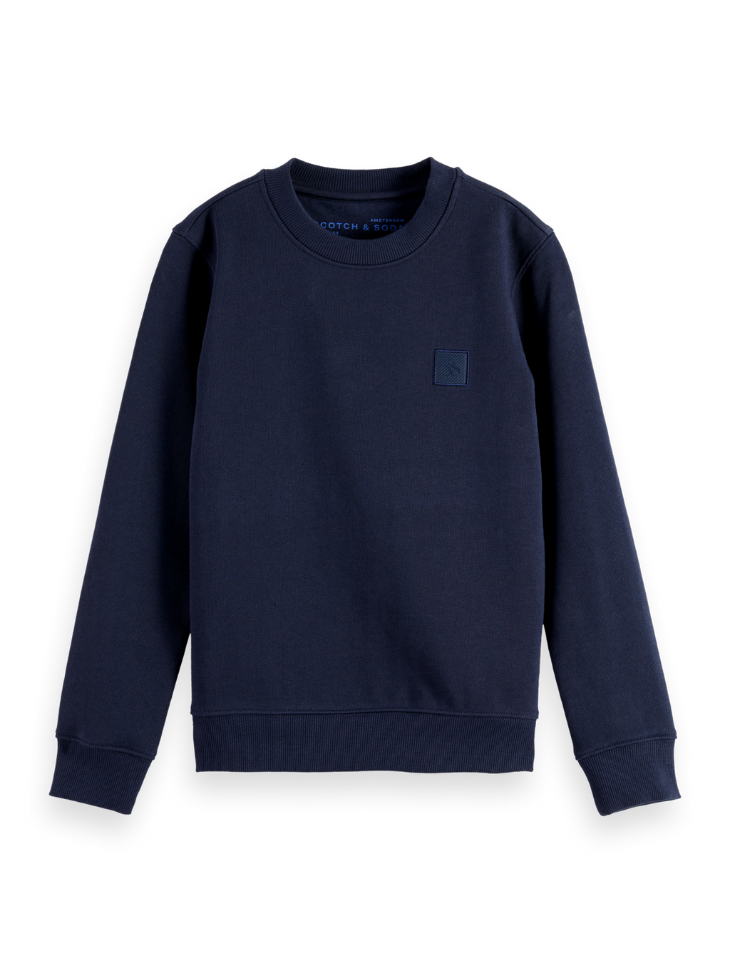Boys Essentials Regular logo badge crewneck sweatshirt - SKY CAPTAIN