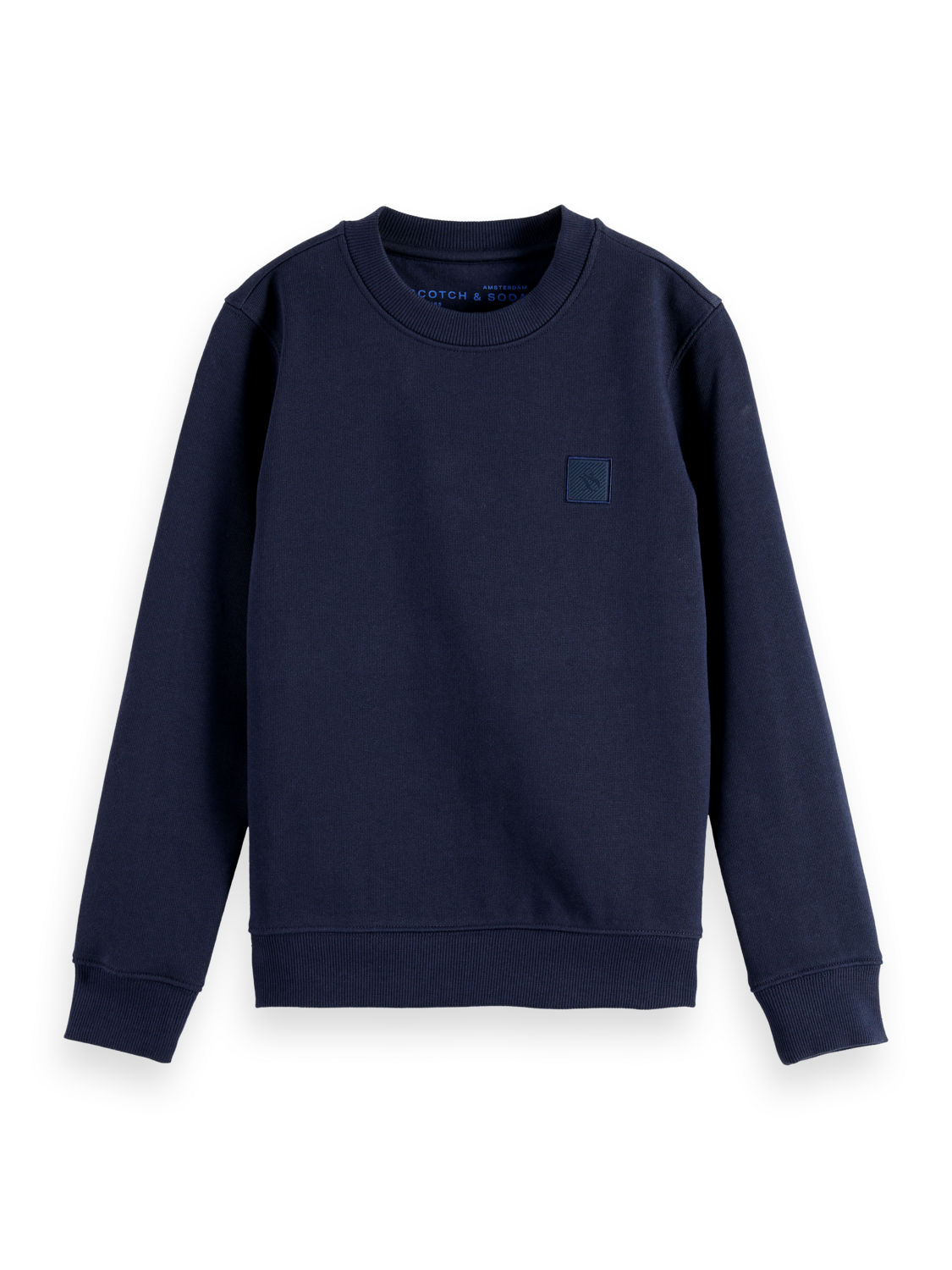 Boys Essentials Regular logo badge crewneck sweatshirt - SKY CAPTAIN