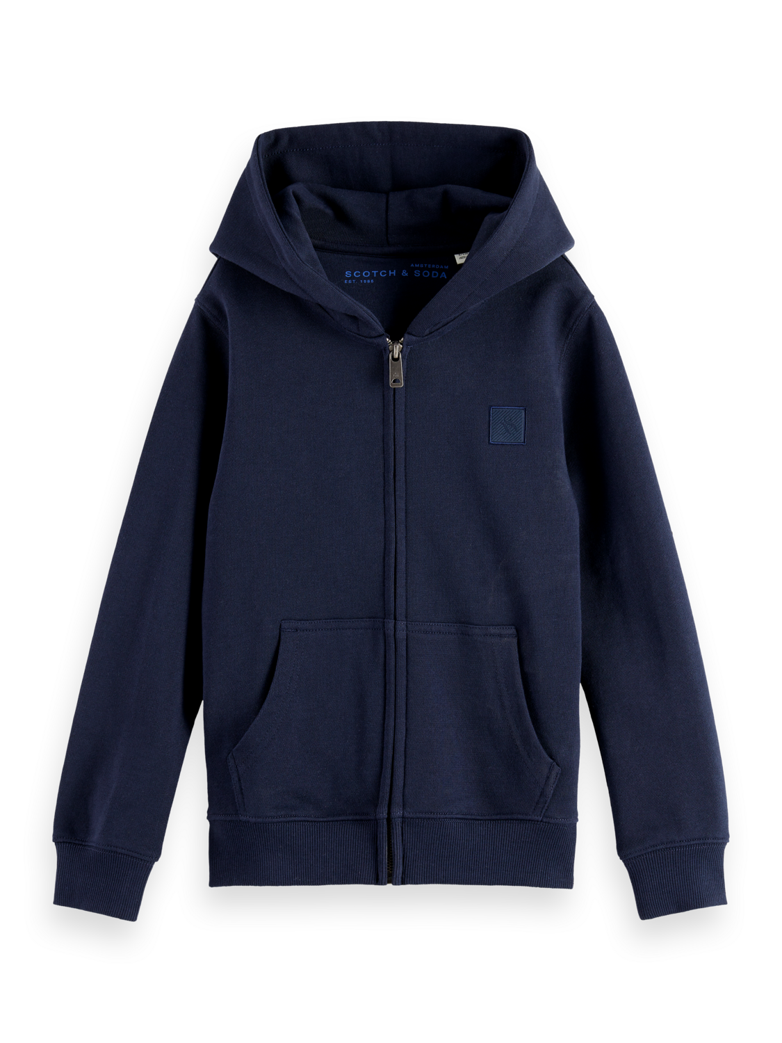 Boys Essentials Regular logo badge zip-up hoodie