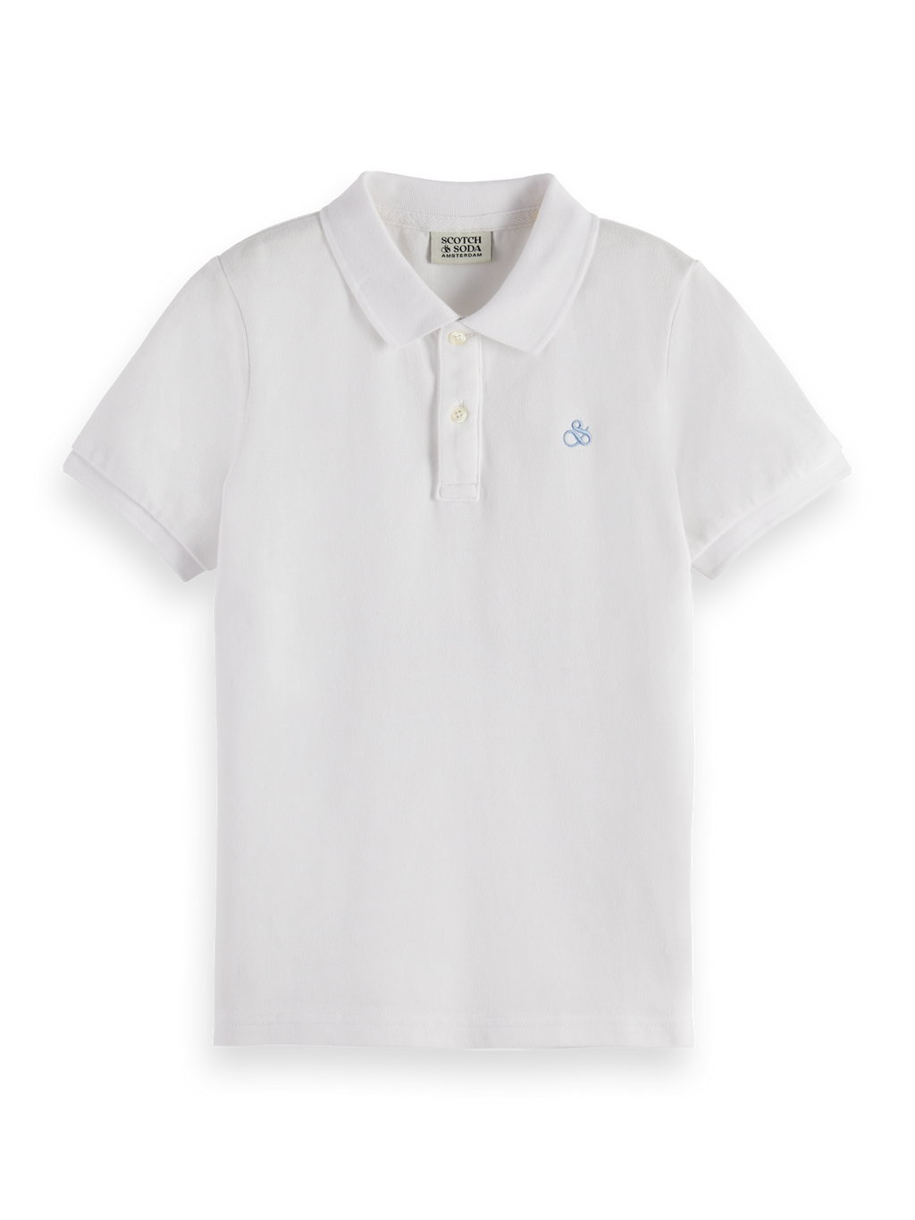 Boys Essentials Garment Dyed Pique Polo - BRIGHT WHITE