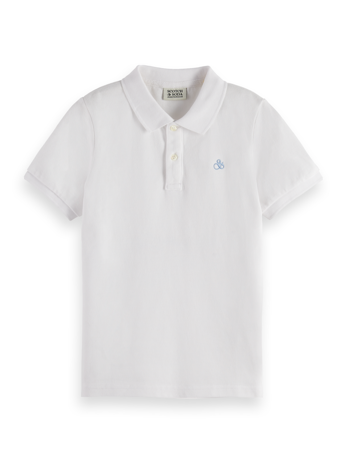 Boys Essentials Garment Dyed Pique Polo - BRIGHT WHITE