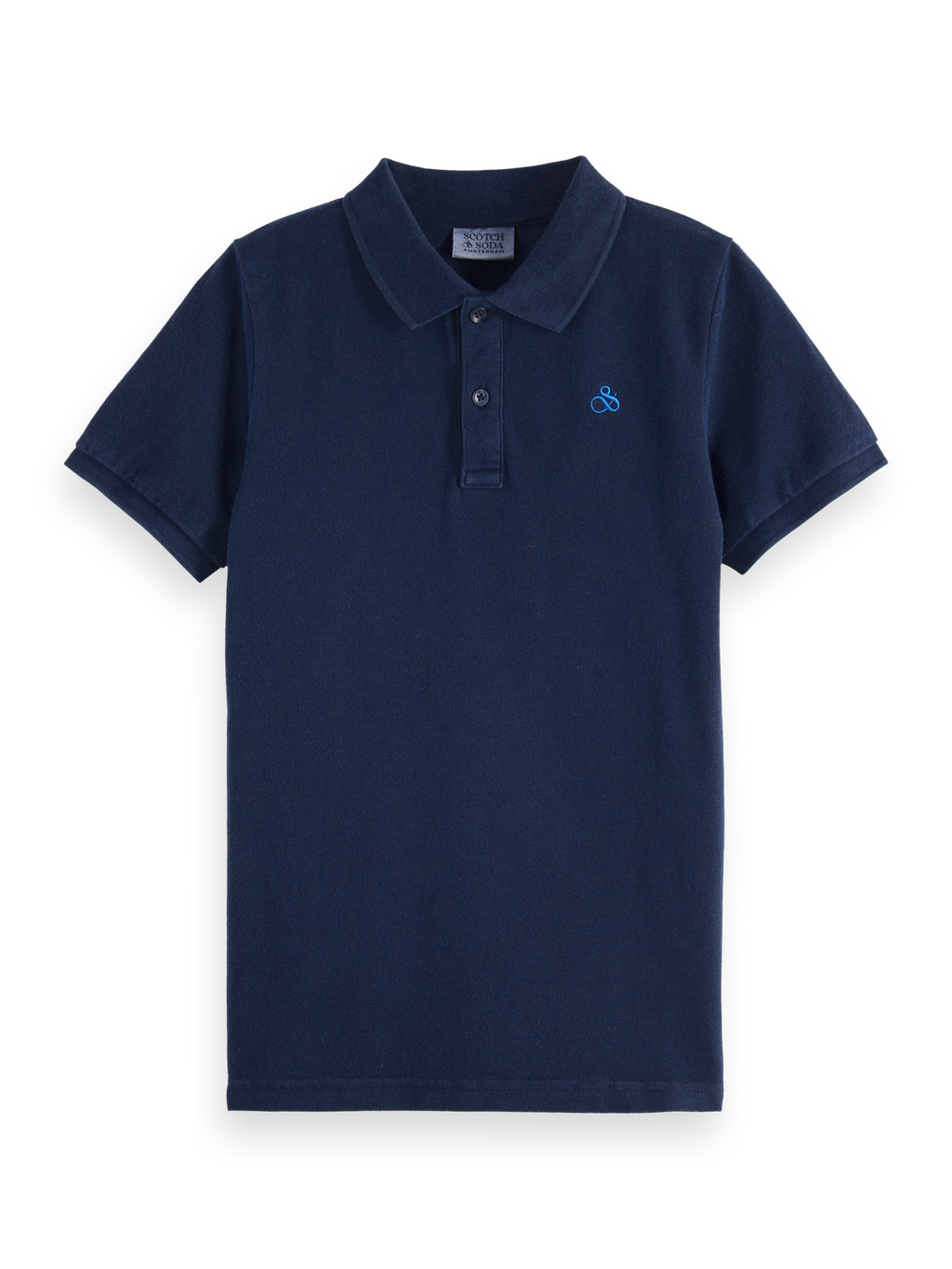 Boys Essentials Garment Dyed Pique Polo - SKY CAPTAIN