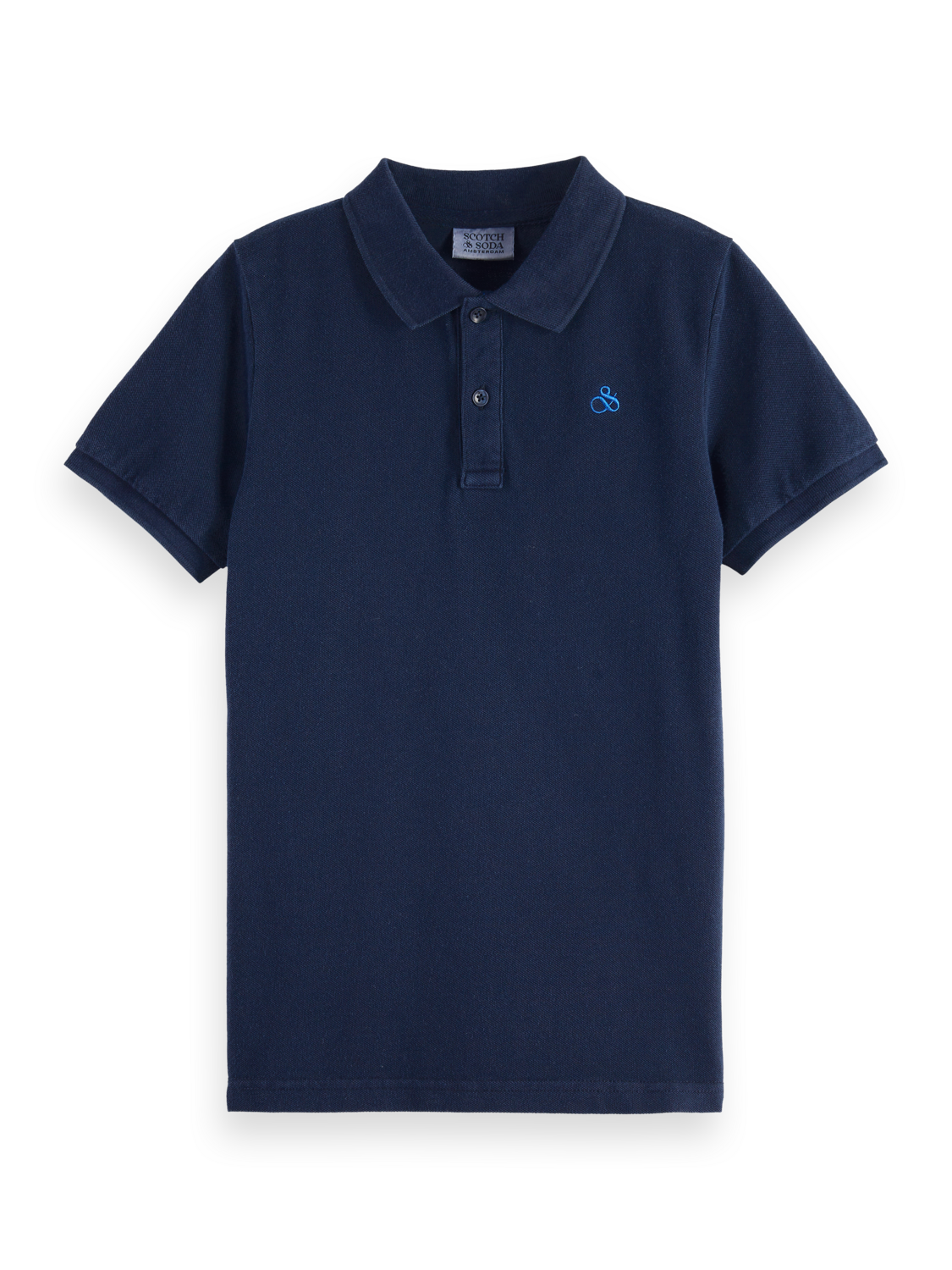 Boys Essentials Garment Dyed Pique Polo - SKY CAPTAIN