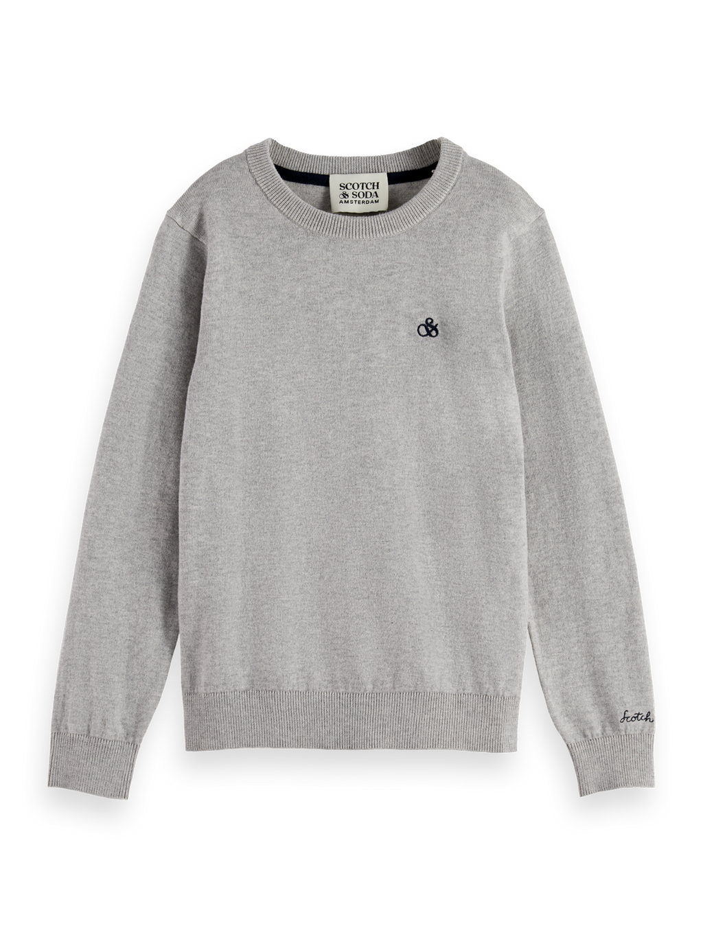 Boys Essentials Logo Regular Pullover - GREY MELANGE