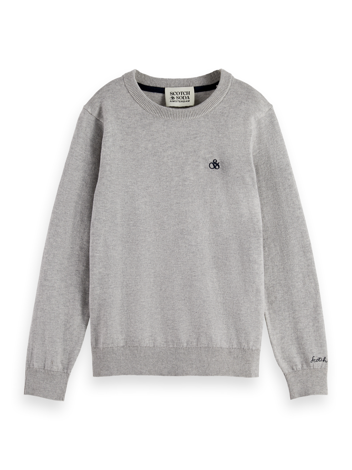 Boys Essentials Logo Regular Pullover - GREY MELANGE