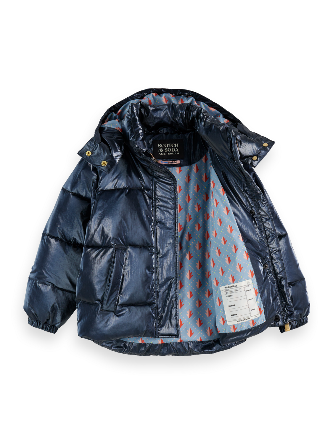 Girls Short metallic puffer jacket