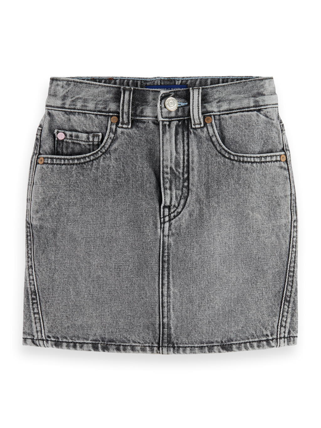 Girls Washed denim mini skirt