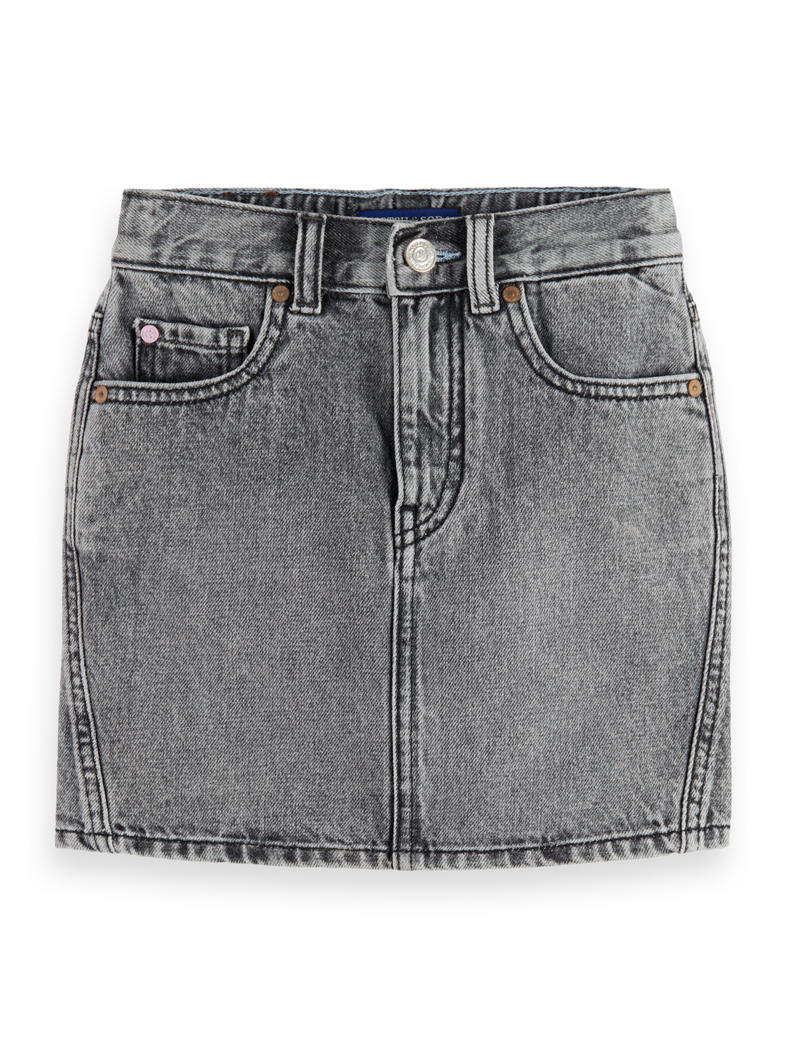 Girls Washed denim mini skirt