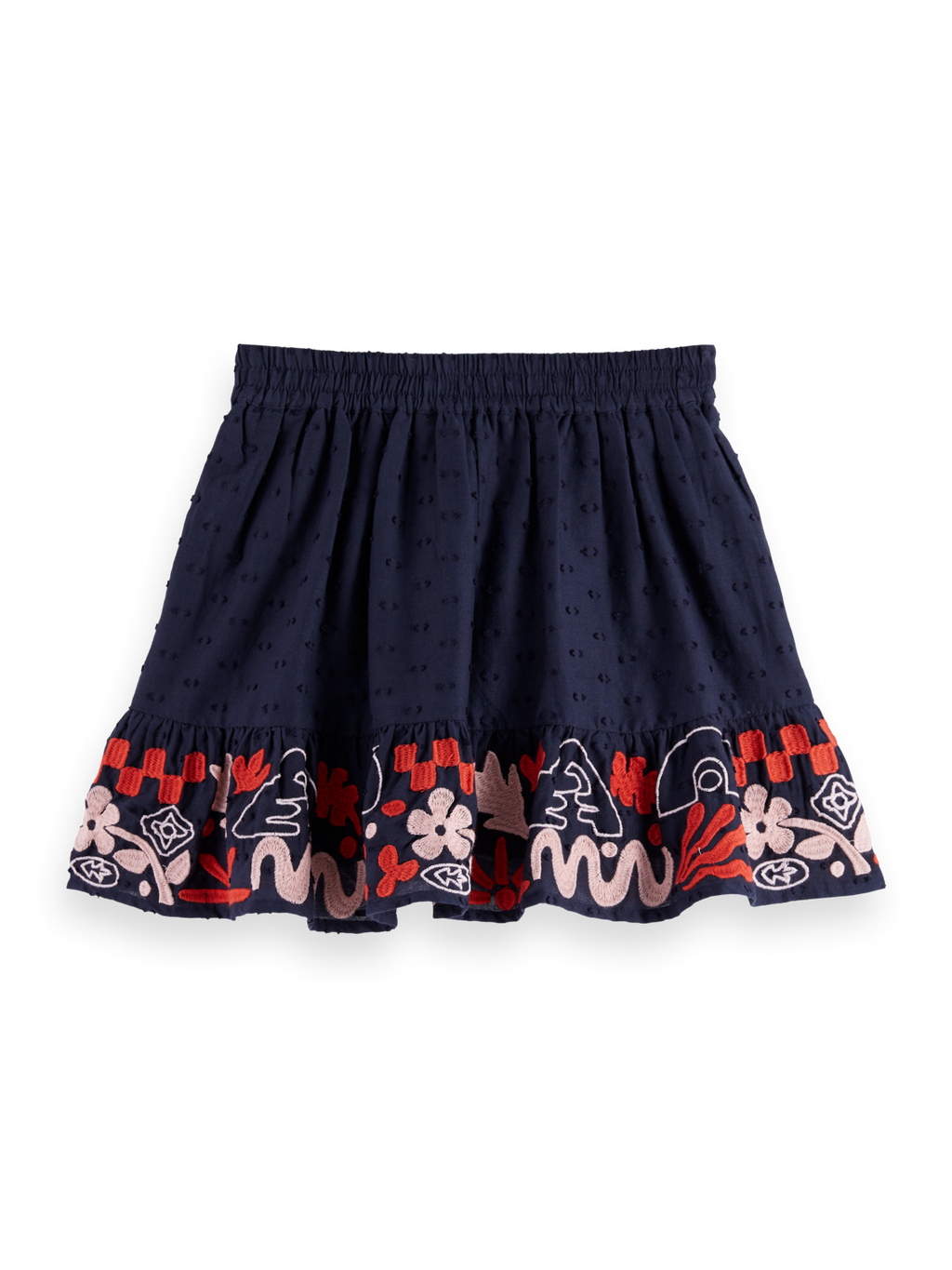 Girls Clip jacquard embroidered skirt