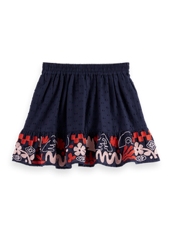 Clip jacquard embroidered skirt