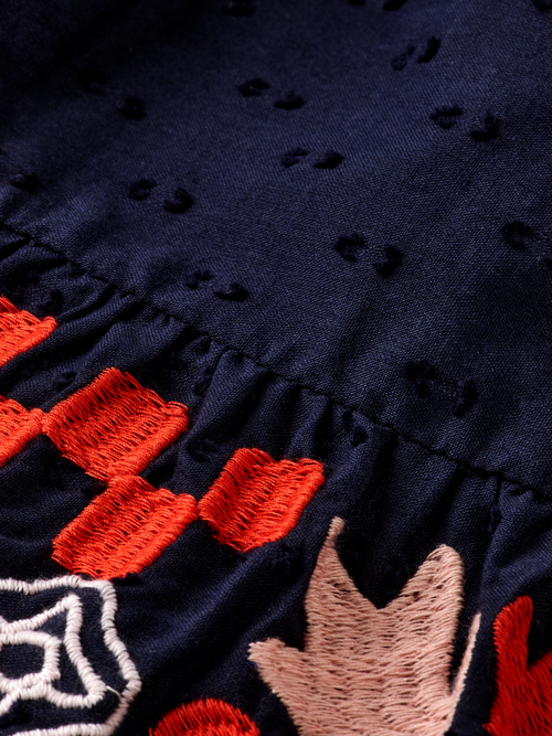 Clip jacquard embroidered skirt