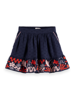 Clip jacquard embroidered skirt