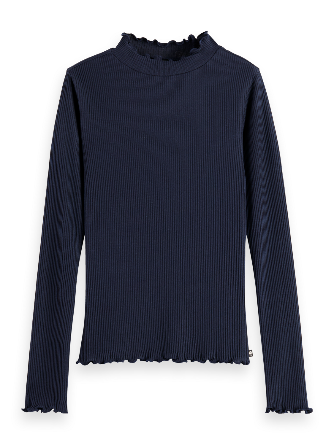 Girls Essentials Mock neck ribbed slim T-shirt