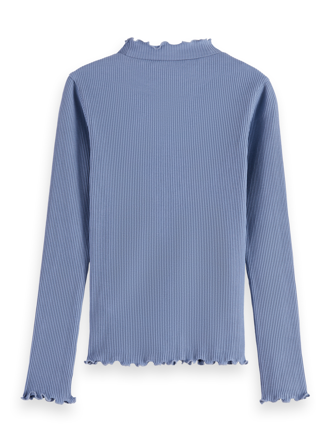 Girls Mock neck ribbed slim long-sleeve top
