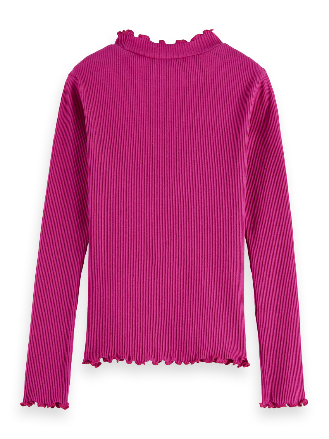 Girls Mock neck ribbed slim long-sleeve top
