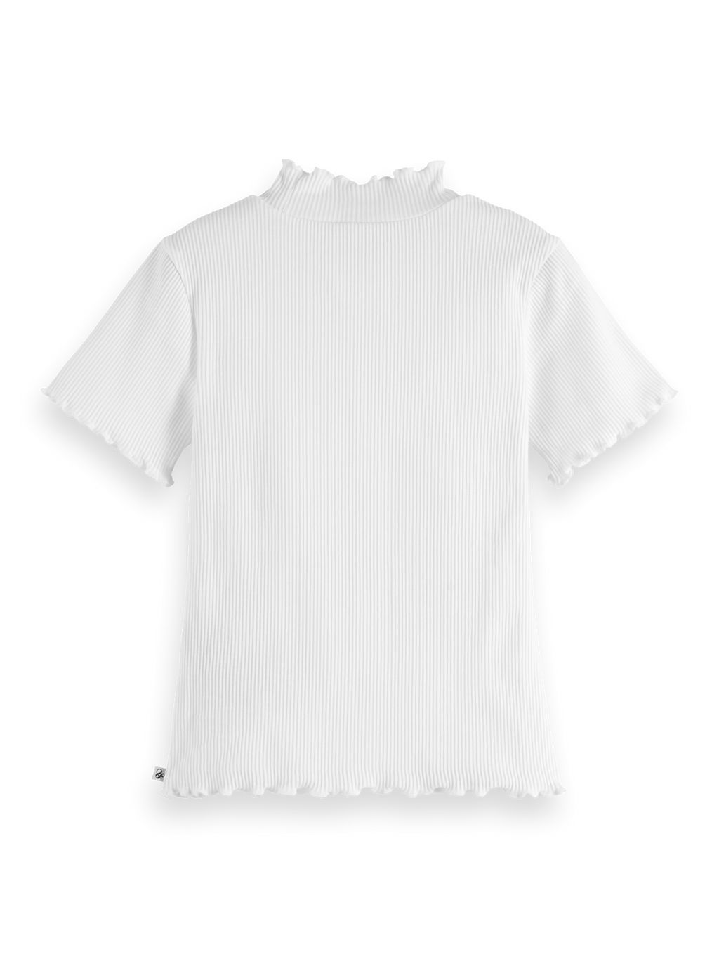 Girls Essentials Mock neck ribbed slim T-shirt - BRIGHT WHITE