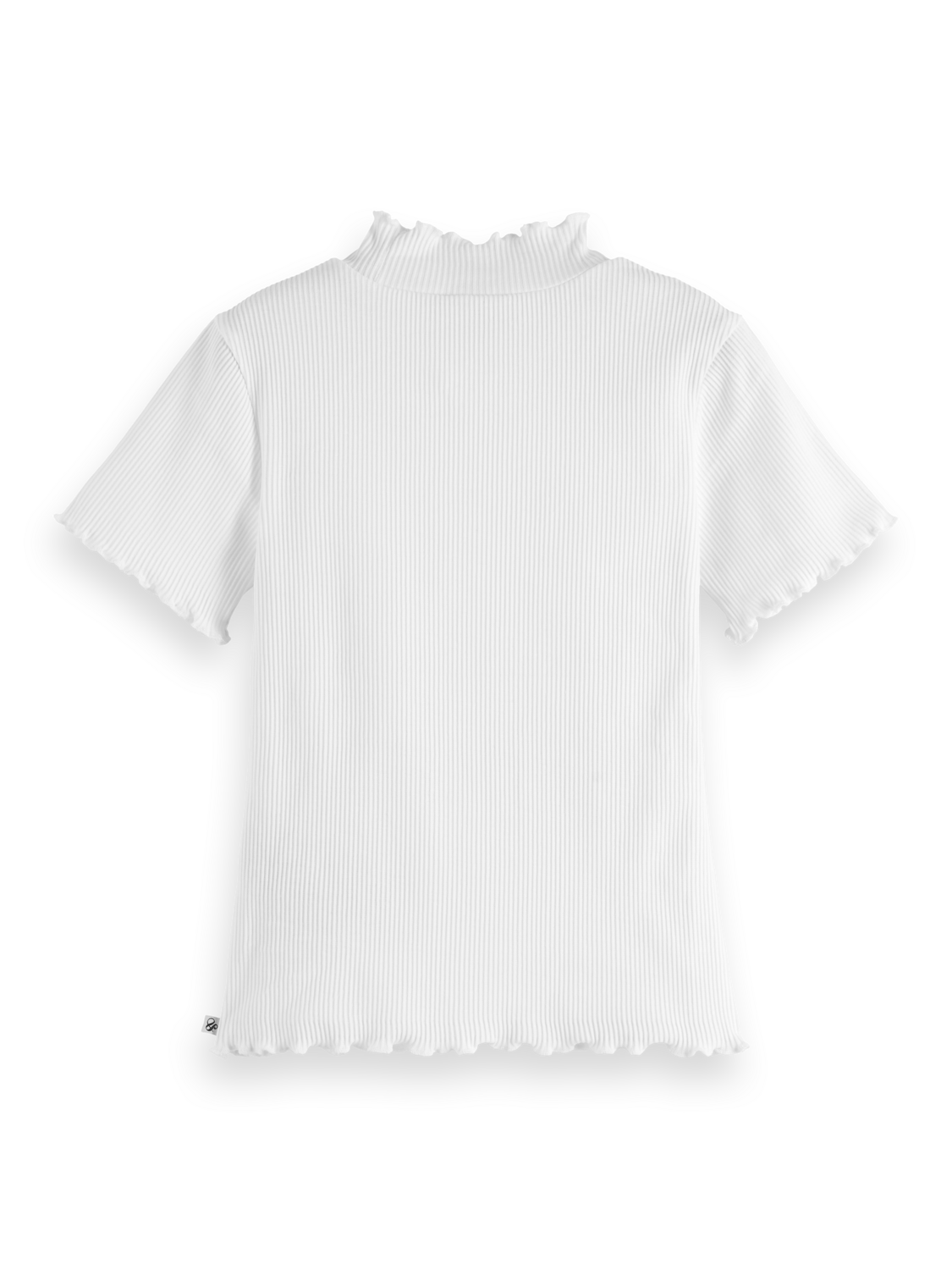 Girls Essentials Mock neck ribbed slim T-shirt - BRIGHT WHITE
