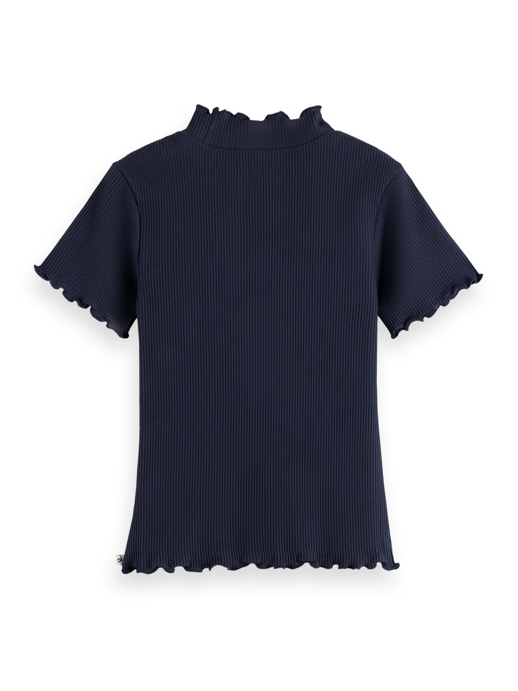Girls Essentials Mock neck ribbed slim T-shirt - SKY CAPTAIN