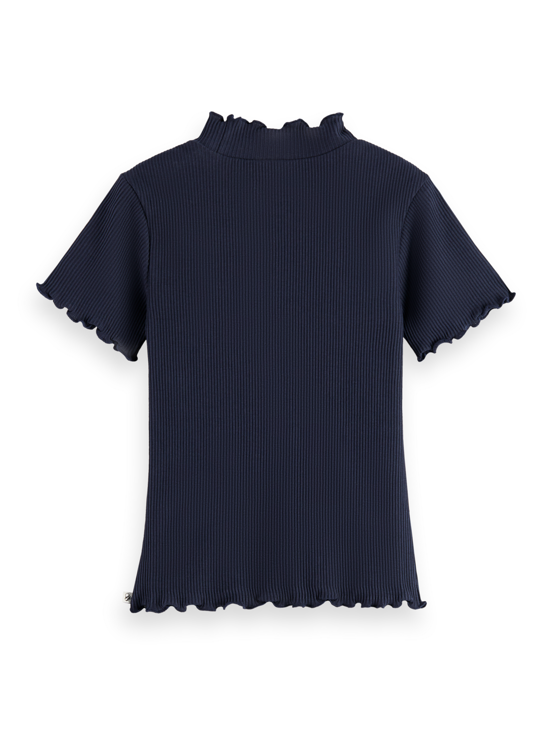 Girls Essentials Mock neck ribbed slim T-shirt - SKY CAPTAIN