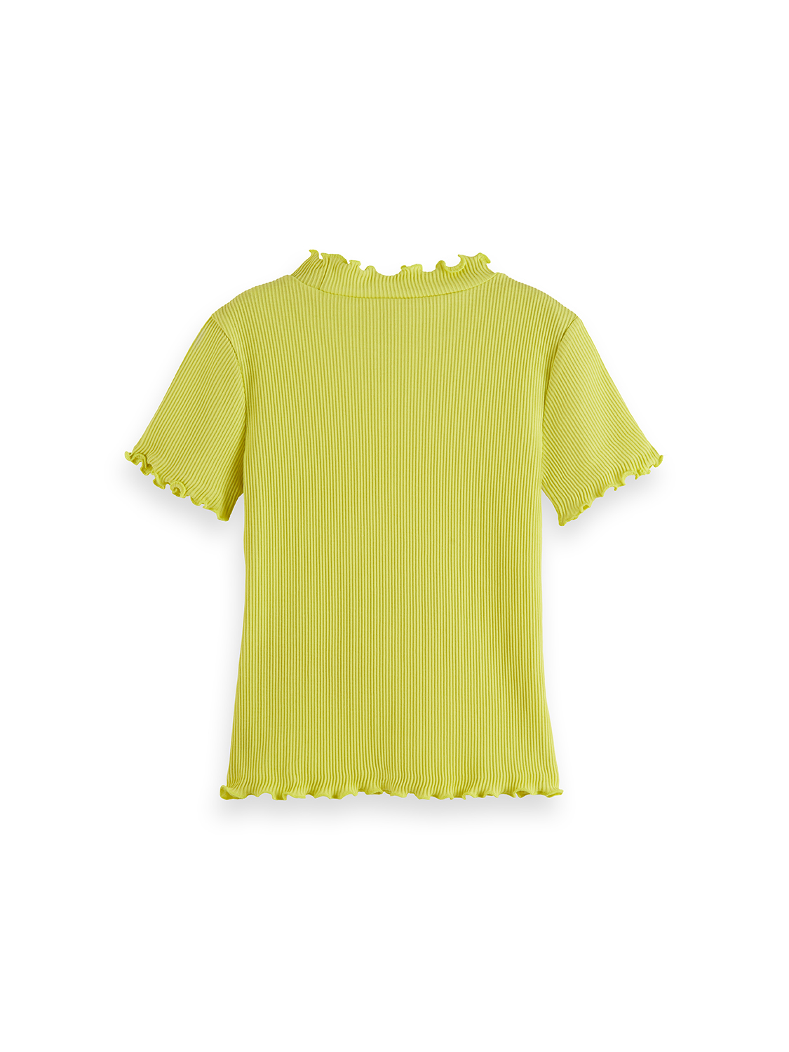 Girls Mock neck ribbed slim short-sleeve t-shirt