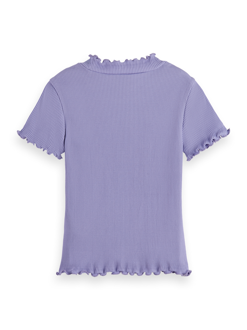 Girls Mock neck ribbed slim short-sleeve t-shirt
