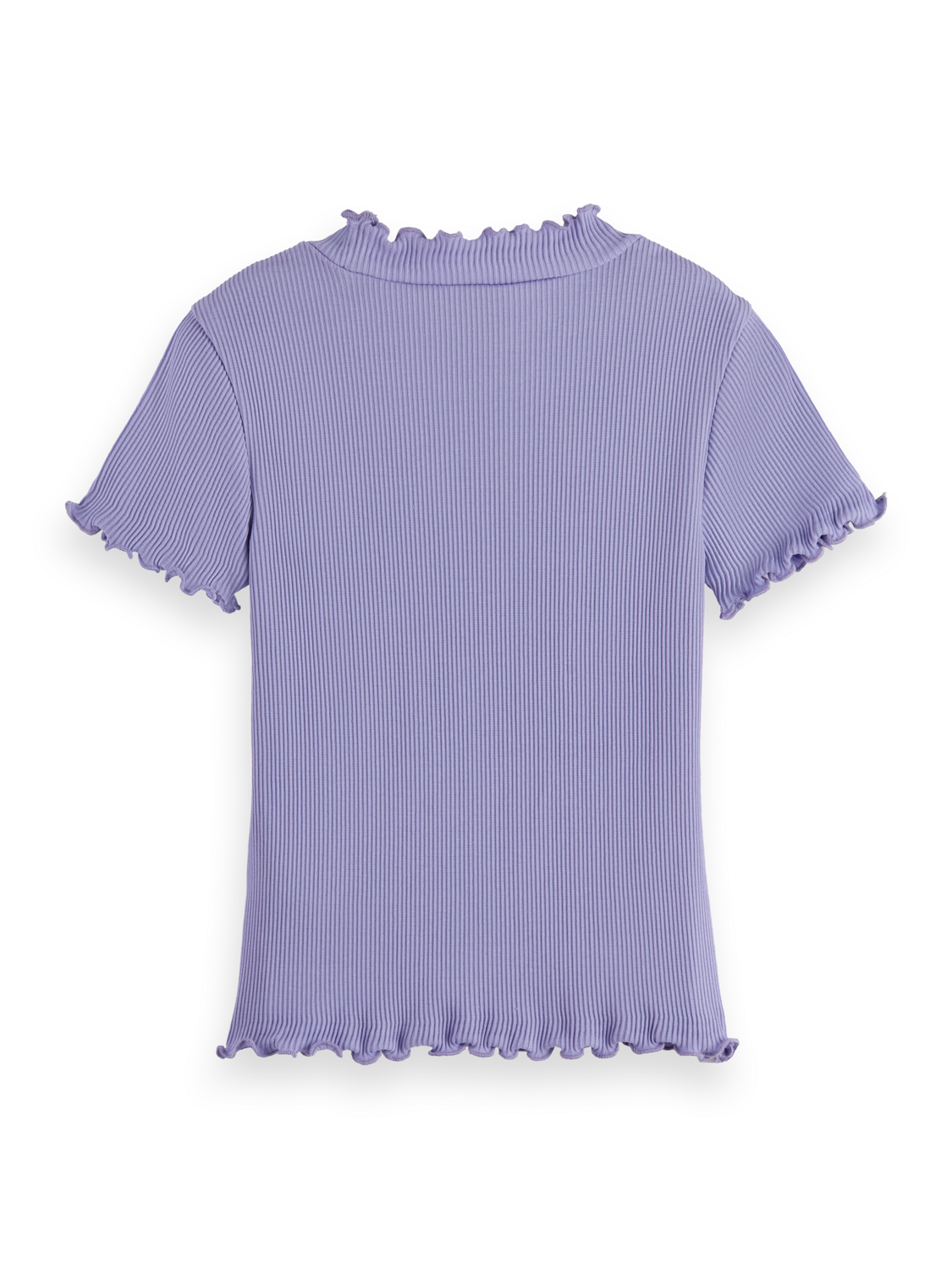 Girls Mock neck ribbed slim short-sleeve t-shirt