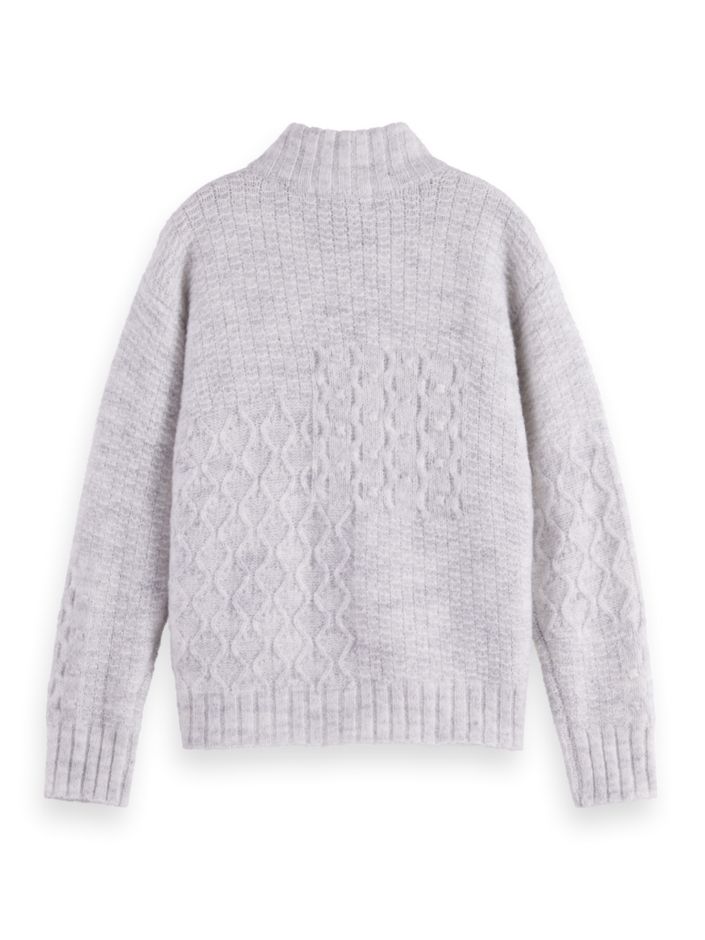 Girls Patchwork melange alpaca-blend cardigan